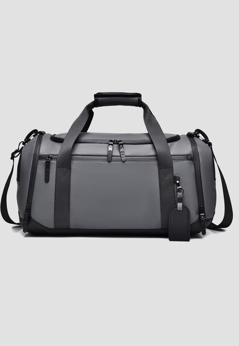 Leather Travel Duffel Bag 8635 grey - Handbags & Totes - Faux Leather Gray