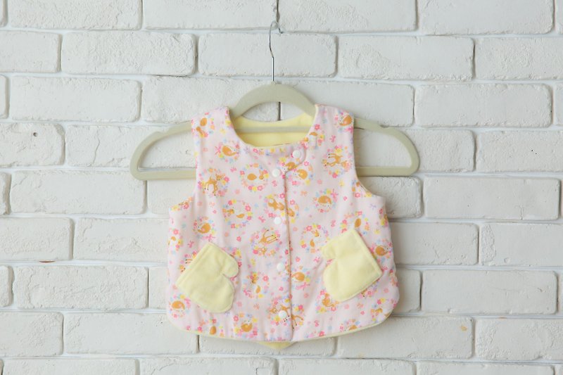 (Spring Special) Good looking Taiwan hand-made double-sided vest - pink Bambi [M SIZE] - Other - Cotton & Hemp Pink