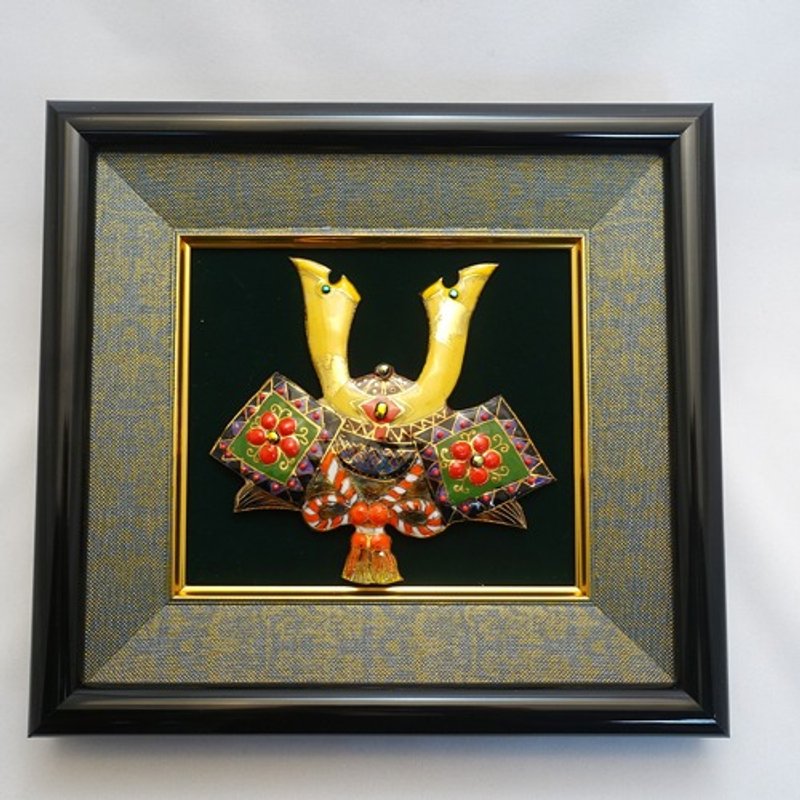 Helmet decoration (2020B) Cloisonne decorative frame - ตกแต่งผนัง - โลหะ สีแดง