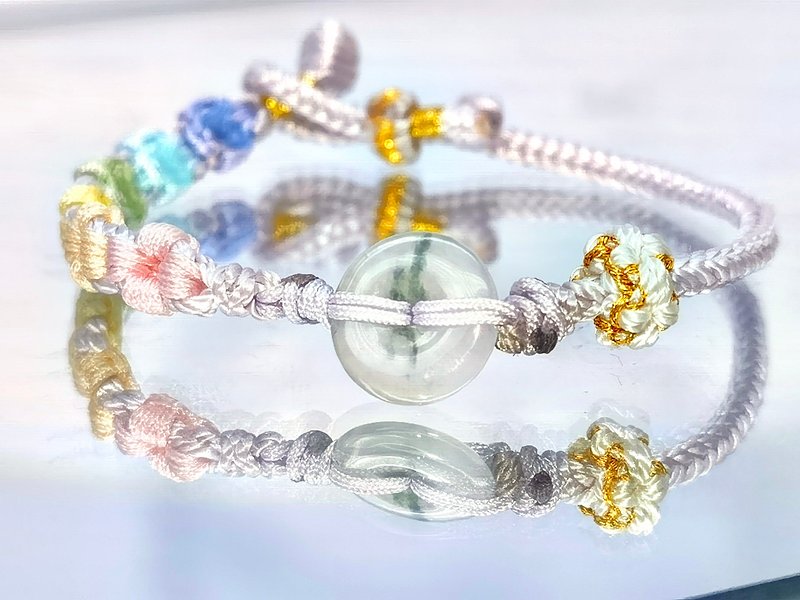 Special Edition - Jadeite donut hand braided bracelet - Bracelets - Gemstone 
