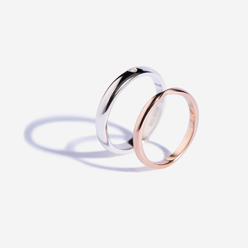 Meaningful single zirconium_elegant radian pair of rings | couple rings. boudoir ring. tail ring - General Rings - Sterling Silver 