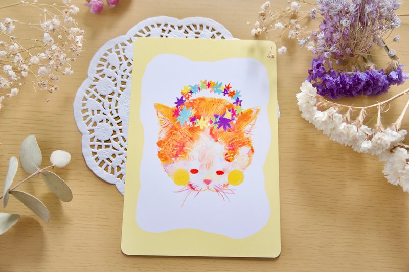 Hoshiwa no Neko Postcard (Cat Postcard) - การ์ด/โปสการ์ด - กระดาษ สีเหลือง
