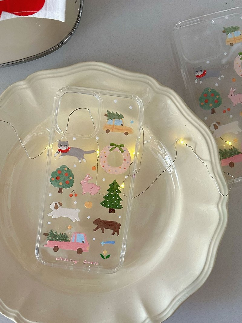 Plastic Phone Accessories - Original transparent mobile phone case New Year Christmas Rabbit suitable for Apple iPhone14 pro Max