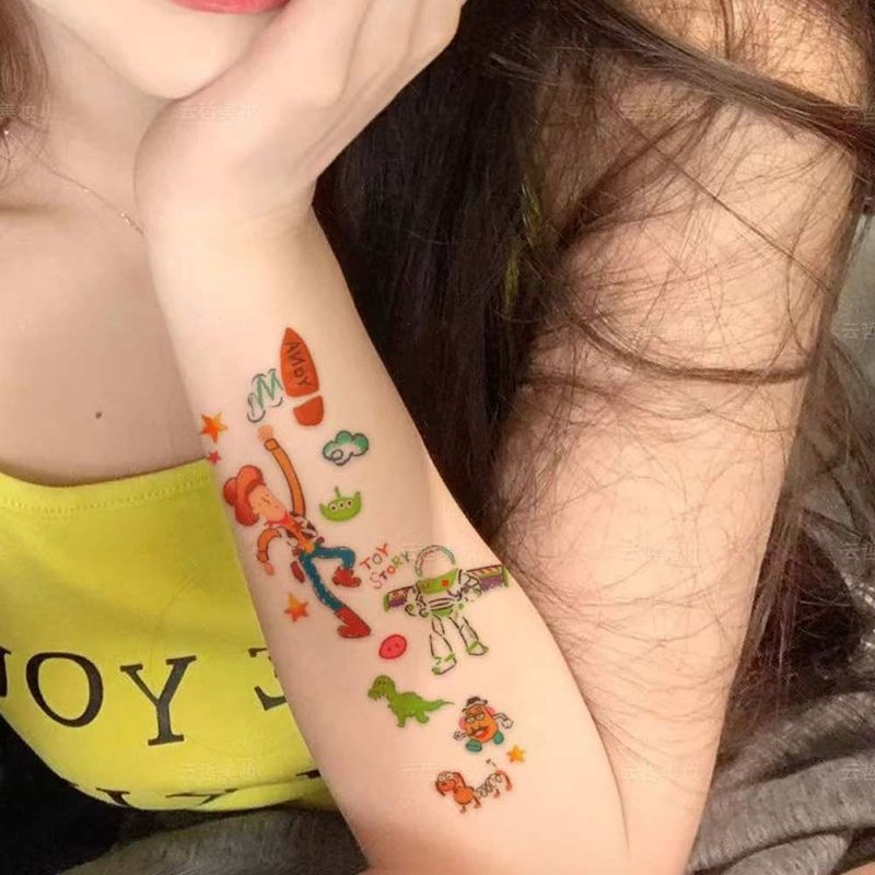 Send 2 pictures of [Woody Family] Super cute high-end tattoo stickers waterproof and durable simulation tattoo stickers - สติ๊กเกอร์แทททู - กระดาษ หลากหลายสี