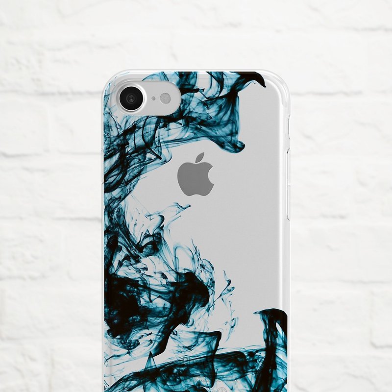 水暈-防摔透明軟殼- iPhone 14, 14mini, Xs至iPhoneSE2,Samsung - 手機殼/手機套 - 橡膠 藍色