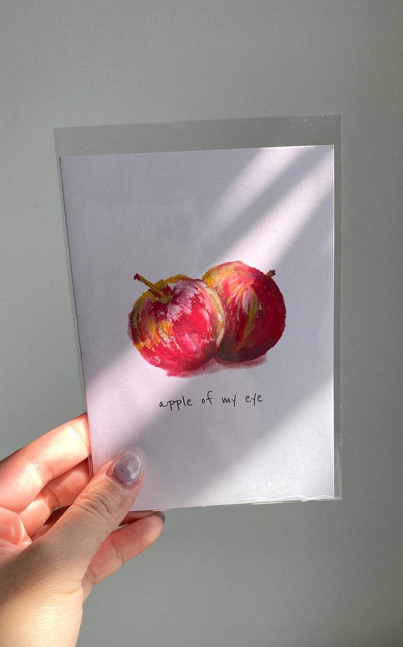 【明信片・心意卡】Apple of my eye (蘋果) - 卡片/明信片 - 紙 紅色