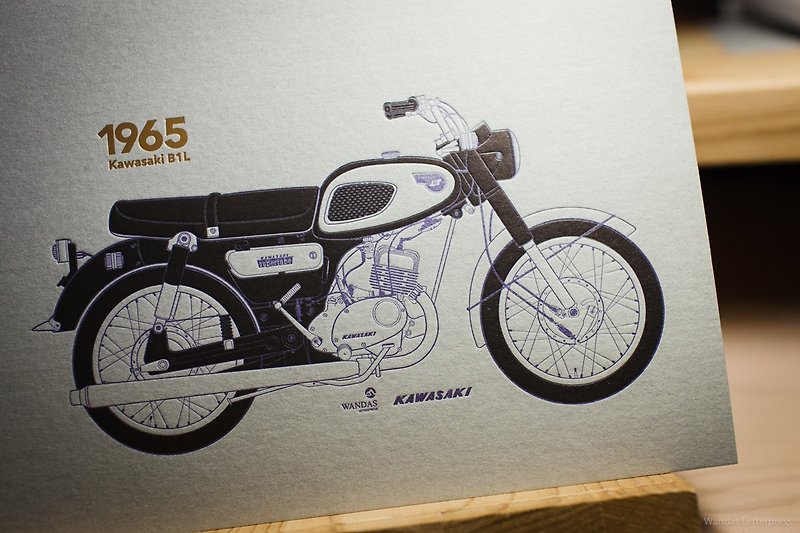 1965 年川崎 Kawasaki B1 - การ์ด/โปสการ์ด - กระดาษ สีดำ