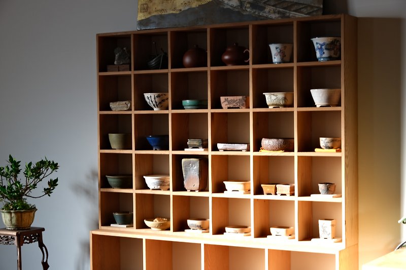 Wood Storage - BOKTO || Solid wood || Multi-compartment cabinet mug storage tea set storage cabinet display cabinet