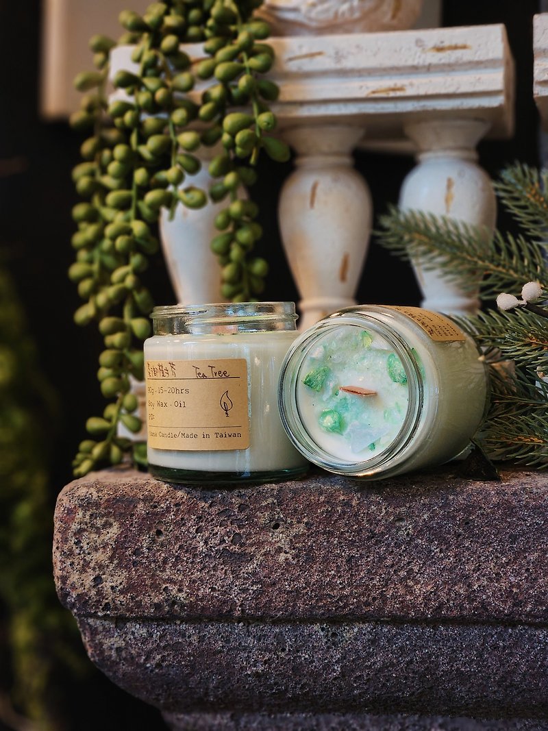[Tea Miki mustard] Rejuvenation_Tea tree scented candle/Christmas gift/ - Candles & Candle Holders - Wax White