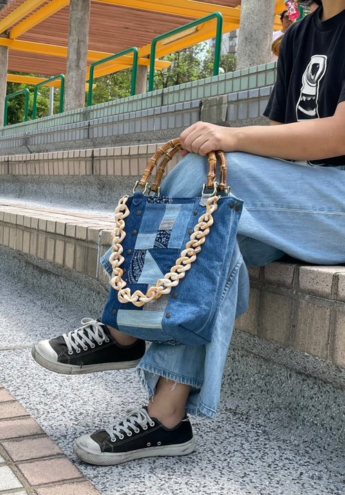 パッチワークデニムショルダーバッグ DOLCE&GABBANA Devotion M