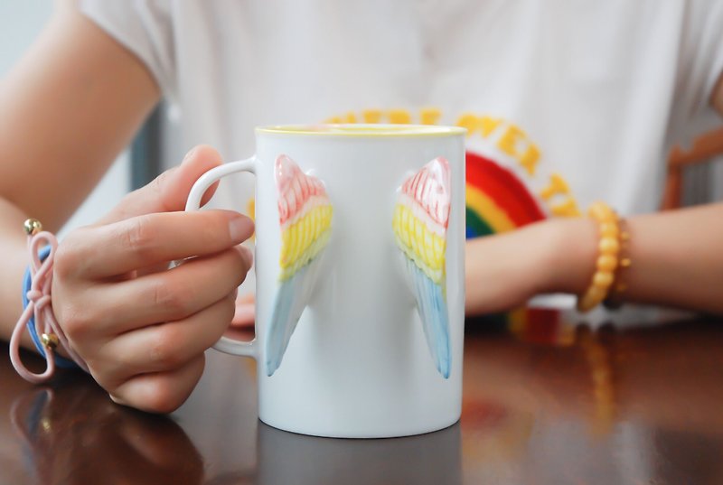 三淺陶社 原創設計丘比特情侶咖啡杯 彩色 創意手工送朋友生日結婚禮物 - 咖啡杯/馬克杯 - 瓷 