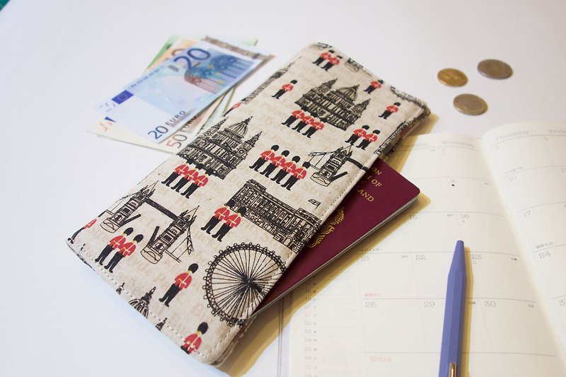 PP15 - Functional travel wallet with fabric lining. Invisible magnets to close. - กระเป๋าสตางค์ - ผ้าฝ้าย/ผ้าลินิน หลากหลายสี