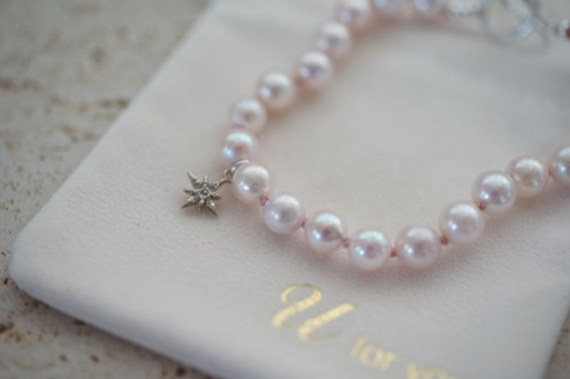 Pinkoi Proxy Purchase - [drop] Silver 925 Akoya pearl bracelet (with star charm) - Bracelets - Gemstone 