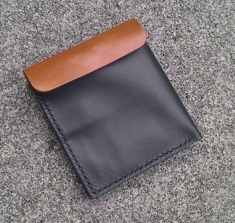 Traces - lambskin light short clip - Wallets - Genuine Leather Black