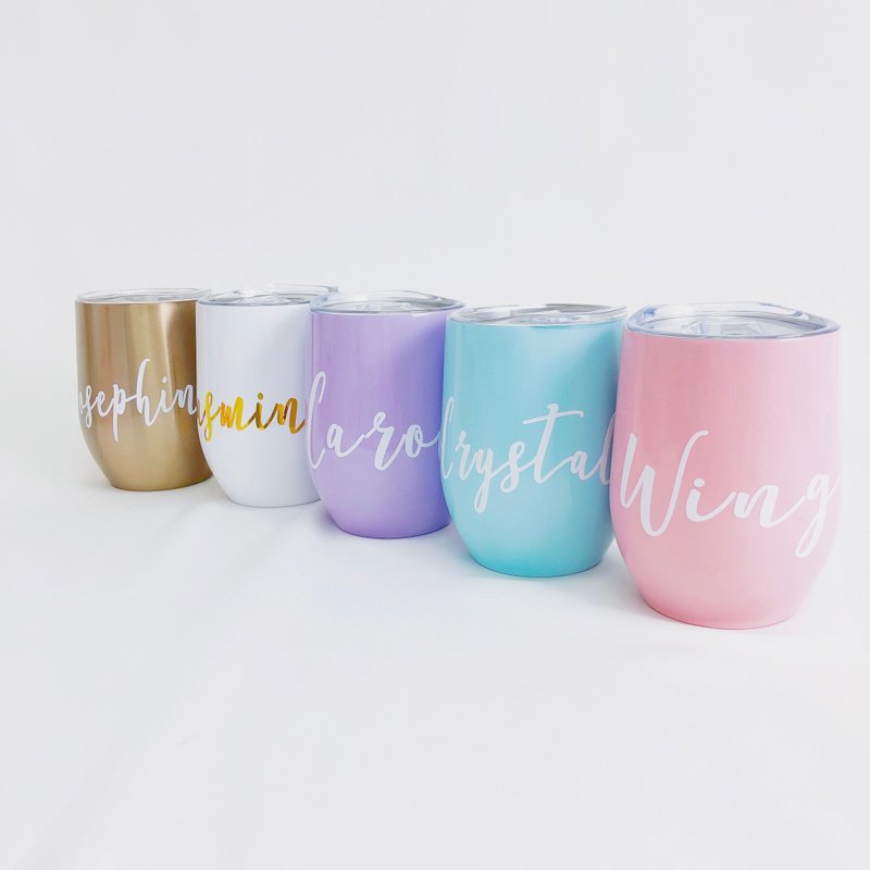 【Customize】Personalized Wine Tumbler - Vacuum Flasks - Stainless Steel 