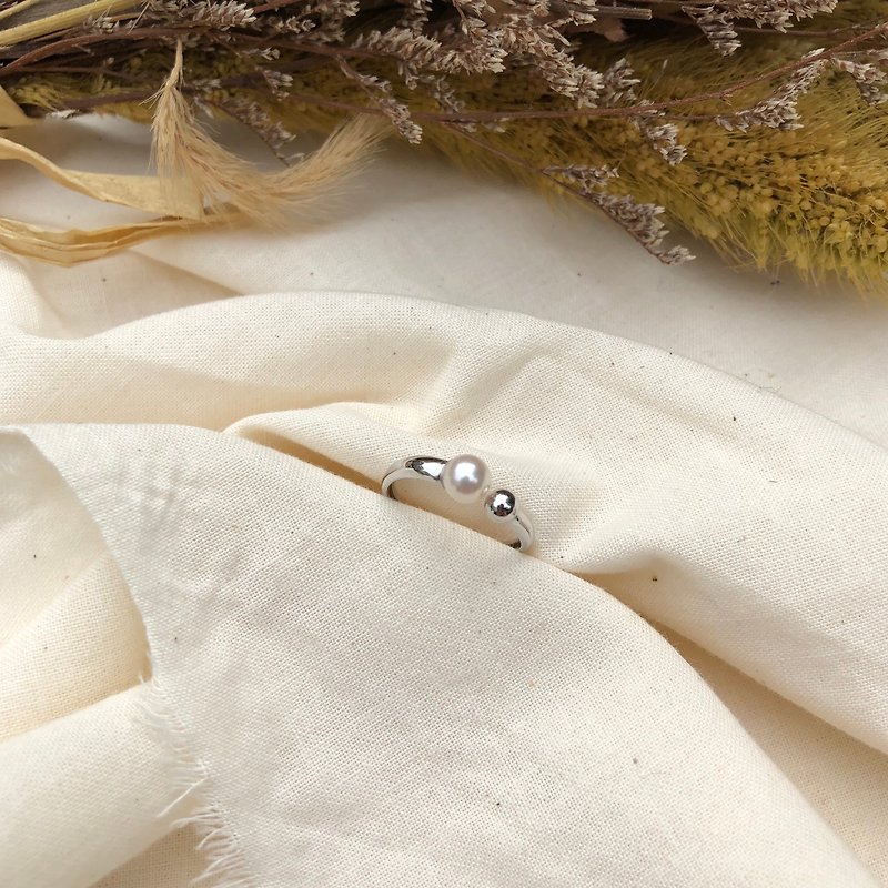 淡水真珠の指輪925シルバー - リング - スターリングシルバー 