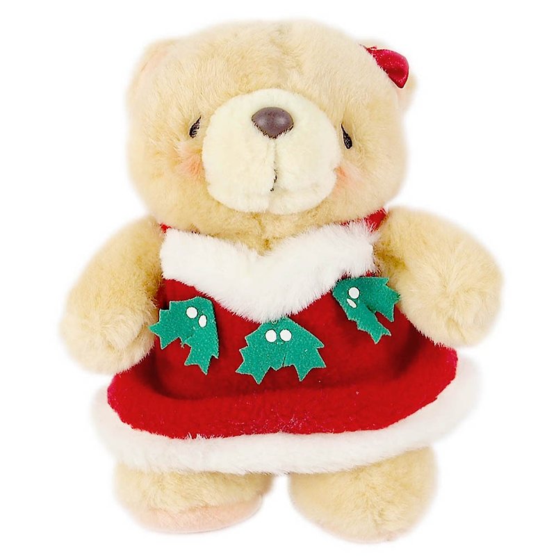 7吋/Christmas Lady Fluffy Bear [Hallmark-ForeverFriends Christmas Series] - ตุ๊กตา - วัสดุอื่นๆ สีกากี