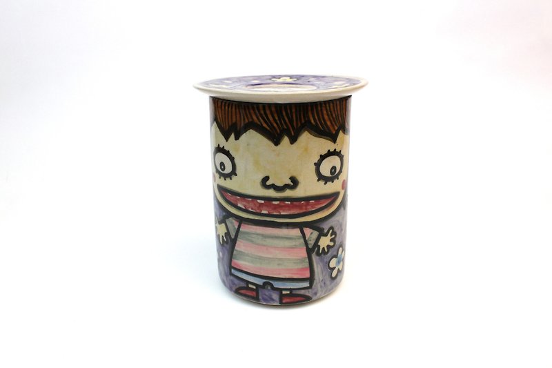 Nice Little Clay Universal Storage Jar Cute Child 0209-2 - Storage - Pottery White