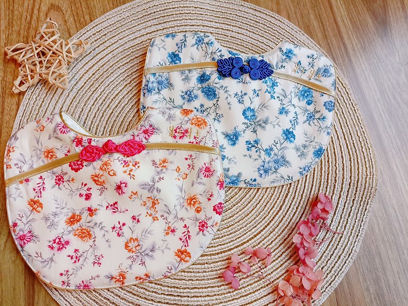 [Egg Pouch] Blue and white. Colorful cherry blossoms | - ผ้ากันเปื้อน - ผ้าฝ้าย/ผ้าลินิน 