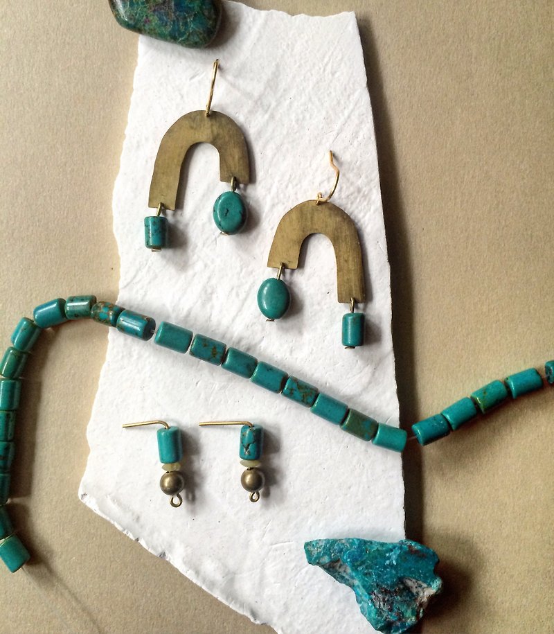 Goody bag-Turquoise!Turquoise!Turquoise! - Earrings & Clip-ons - Semi-Precious Stones Green