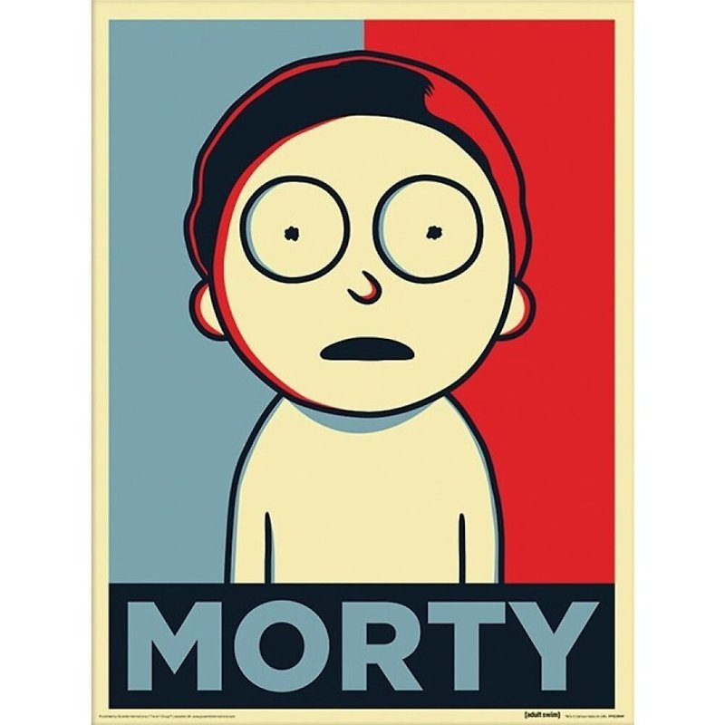 [Rick and Morty] Morty American retro style reproduction painting - โปสเตอร์ - กระดาษ สีแดง