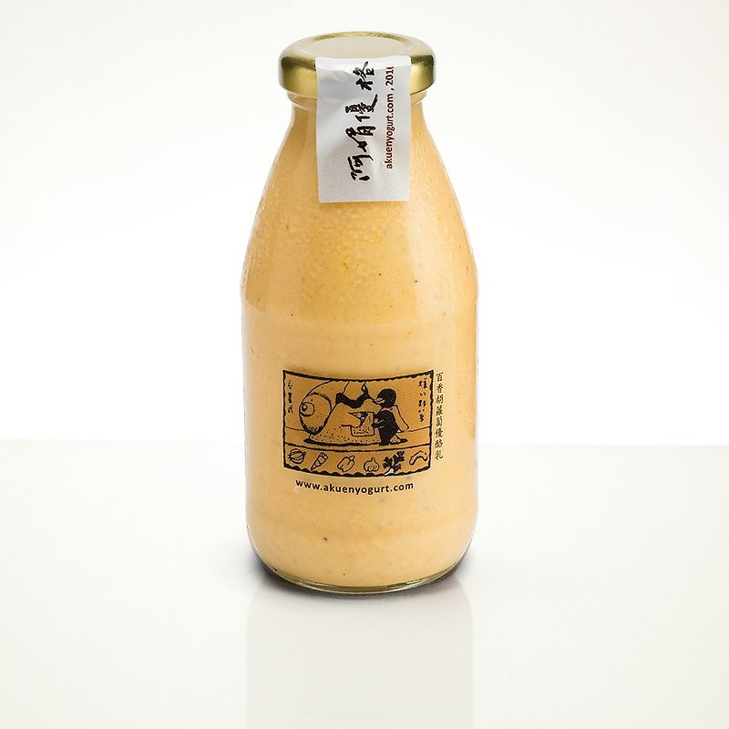 百香胡蘿蔔優酪乳(320g) 濃濃百香果香氣與滿滿胡蘿蔔營養素 - 乳酪 - 玻璃 黃色