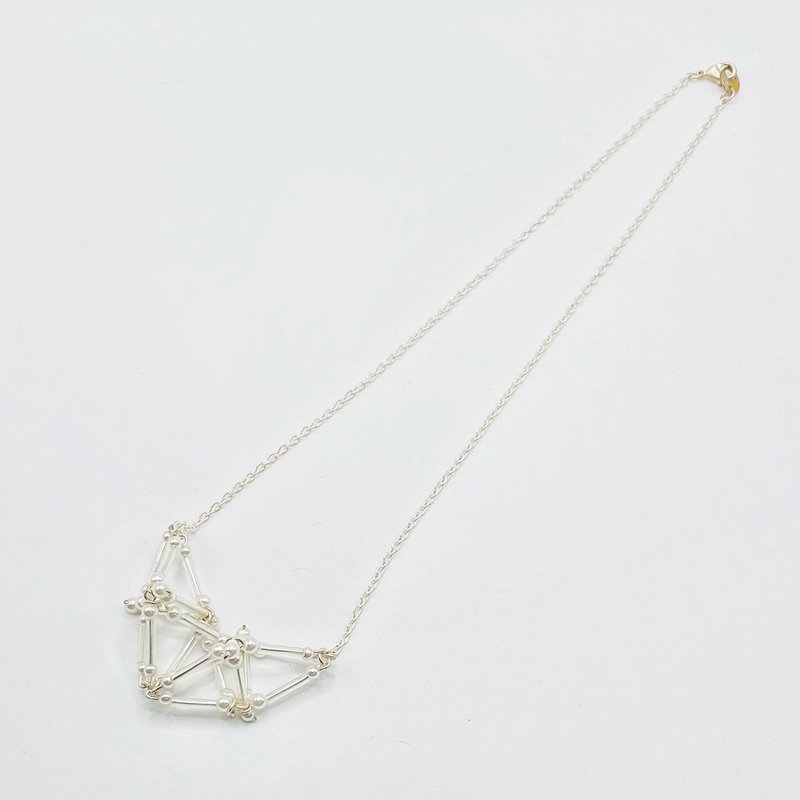 3D Heart(small)NECKLACE 【White】 - สร้อยคอ - แก้ว ขาว