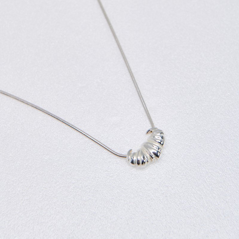 Croissant and cherry necklace - Necklaces - Sterling Silver 