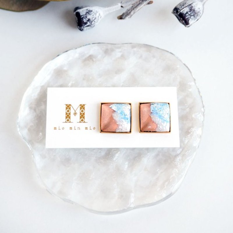 Glass Earrings & Clip-ons - Cloisonne shaved ice □ Earrings ~ Blue Hawaii ~