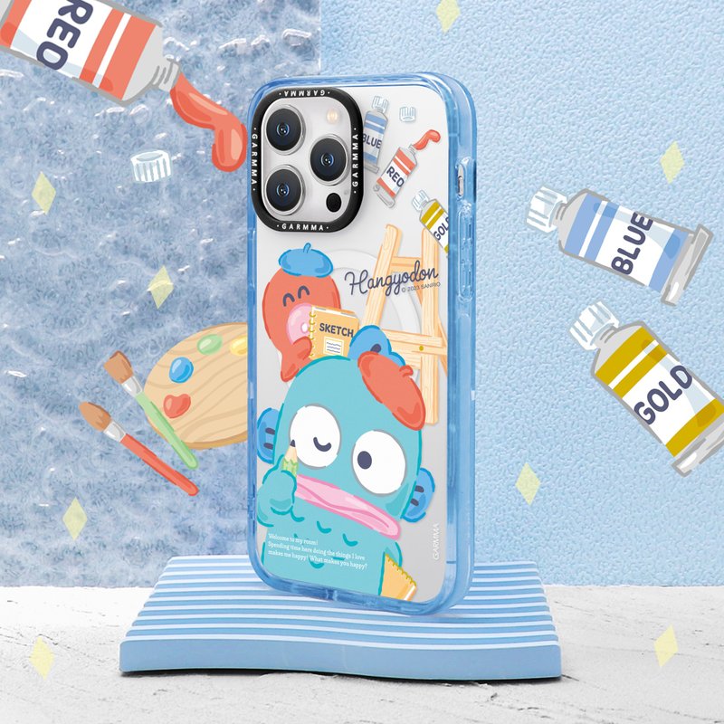 GARMMA Mermaid Hanton iPhone 15 Series Magnetic Protective Case Fun Little Painter - เคส/ซองมือถือ - พลาสติก สีดำ