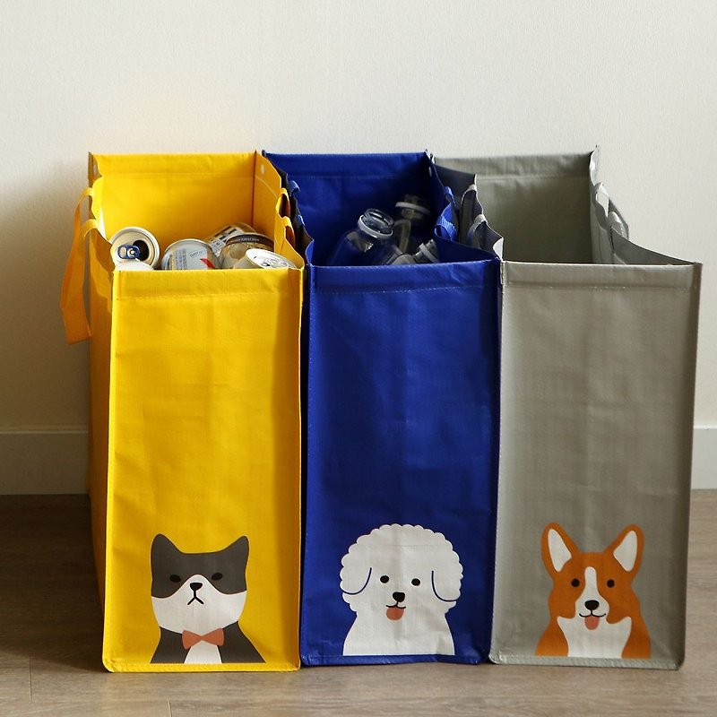 3 into the waterproof recycling classification bag -02 dog, E2D17149 - กล่องเก็บของ - วัสดุกันนำ้ หลากหลายสี