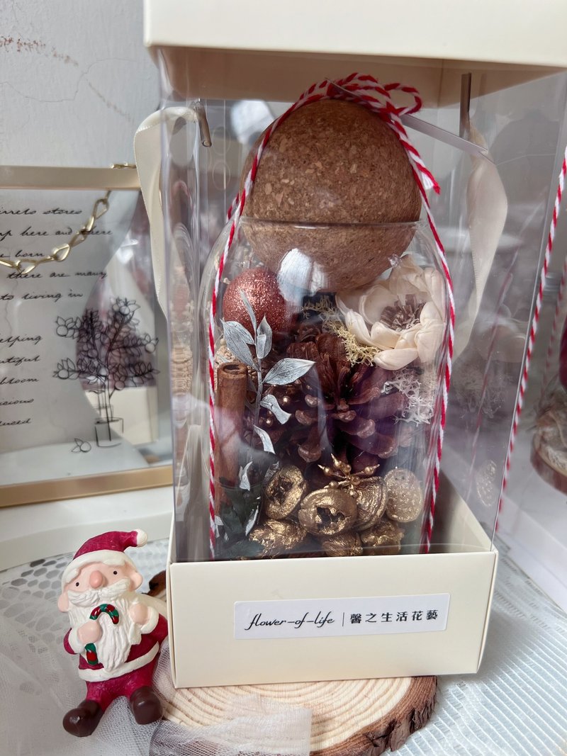 【Christmas Gift】flower-of-life Sparkling Christmas Pinecone Secret Message Christmas Jar - Dried Flowers & Bouquets - Glass Gold