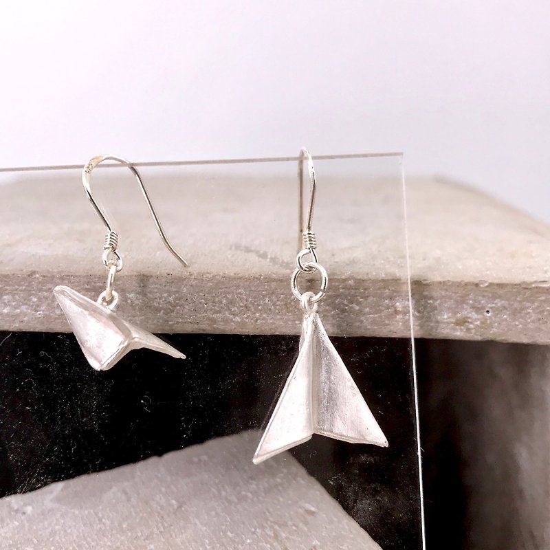 Paper Plane Silver 999 & 925 Earrings - Earrings & Clip-ons - Other Metals Silver