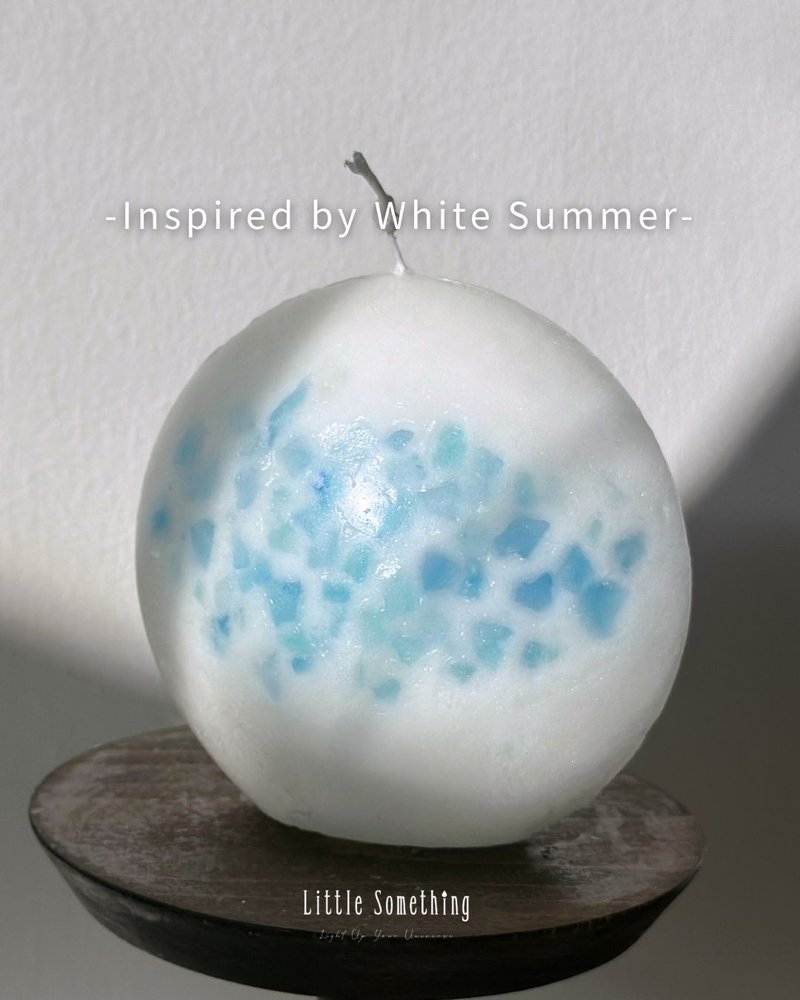 香氛造型蠟燭 | 弦月-Summer Blues | 香味-柚子與海鹽 - 香氛蠟燭/燭台 - 蠟 白色