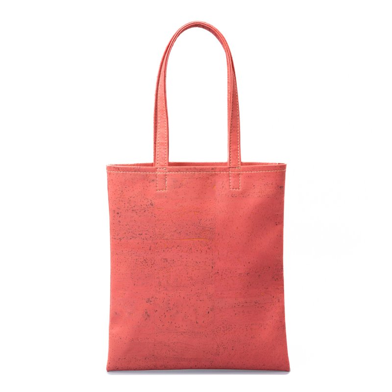 コルクレザーA4トートバッグ (Coral Pink) - 手提包/手提袋 - 環保材質 粉紅色