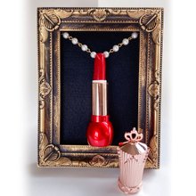 バラのリップネックレス 薔薇の口紅アクセサリー - 項鍊 - 樹脂 紅色