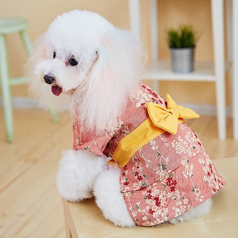 Pet Clothes Bathrobe Kimono - Clothing & Accessories - Cotton & Hemp Pink