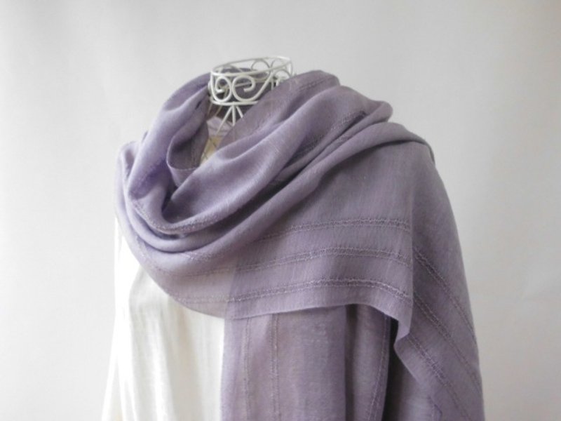 New colors of autumn (plum) _ 3 Plant tree dyeing · silk · large format long stall - Scarves - Silk Purple