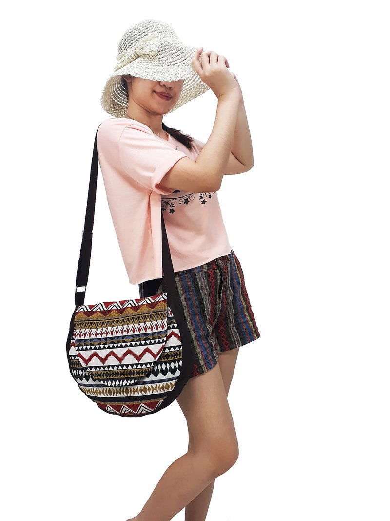 Handmade bag Woven Cotton Bag Women bag Shoulder bag Crossbody Bag Colorful - Other - Cotton & Hemp Multicolor