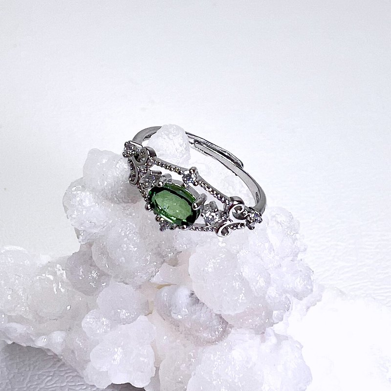 Rain or shine. Ring semi- Silver helps calm, heals and controls emotions l diopside Gemstone l - แหวนทั่วไป - เครื่องเพชรพลอย สีเขียว