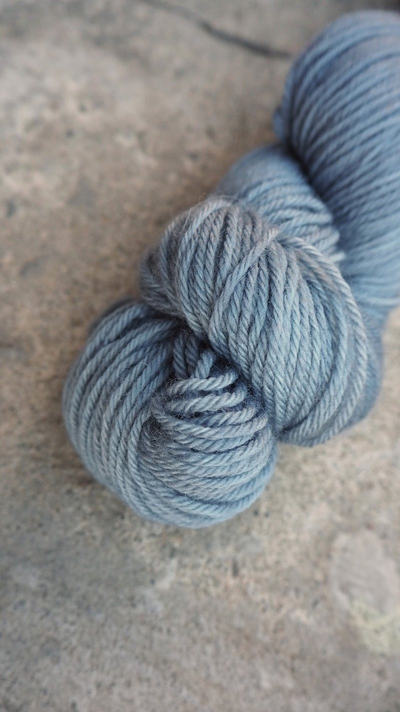 Wool Knitting, Embroidery, Felted Wool & Sewing - Hand dyed the line. Blue Grey (Sport 100% Blue Face Sheep)