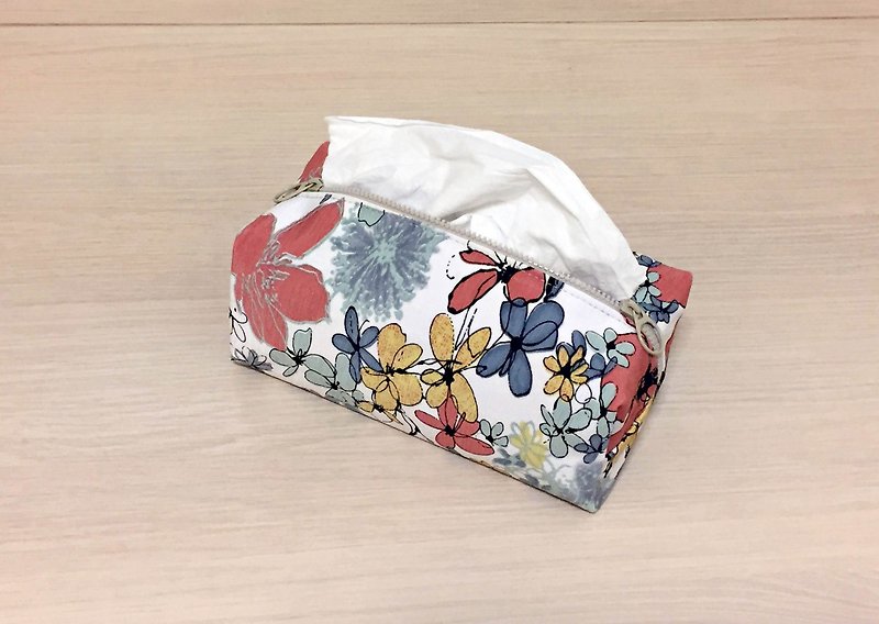 (Dual Purpose) Season Garden_tissue cover/ zipper bag - Items for Display - Cotton & Hemp 
