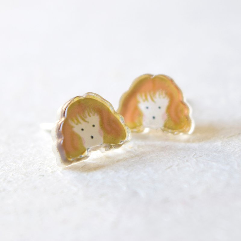 Girl Studs - Clip-on earrings - Little Earrings - Cute Earrings - ต่างหู - อะคริลิค หลากหลายสี