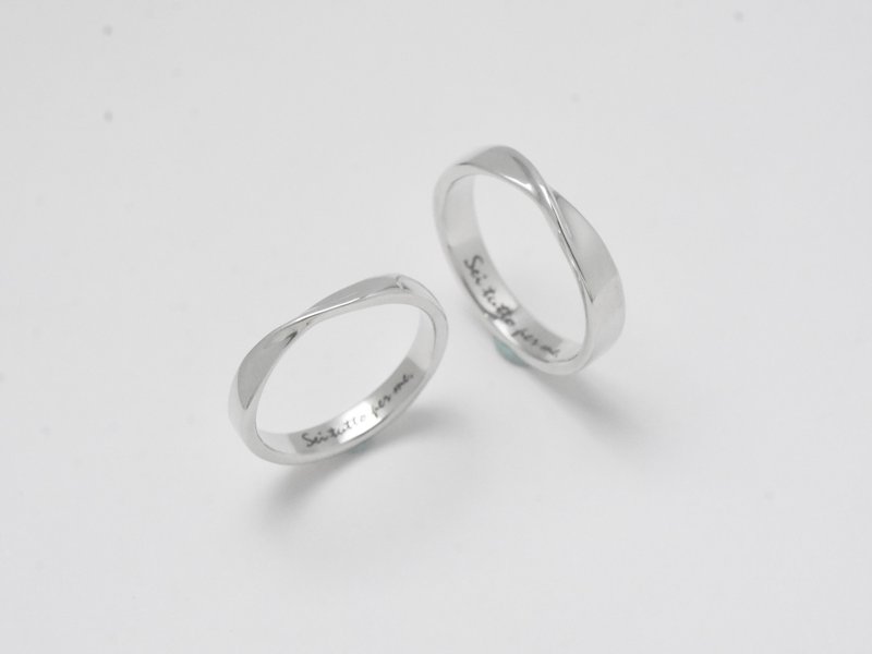 [Engraving] Mobius | Couple rings sterling silver ring tail ring handmade silver jewelry lover gift - แหวนทั่วไป - เงินแท้ สีเงิน