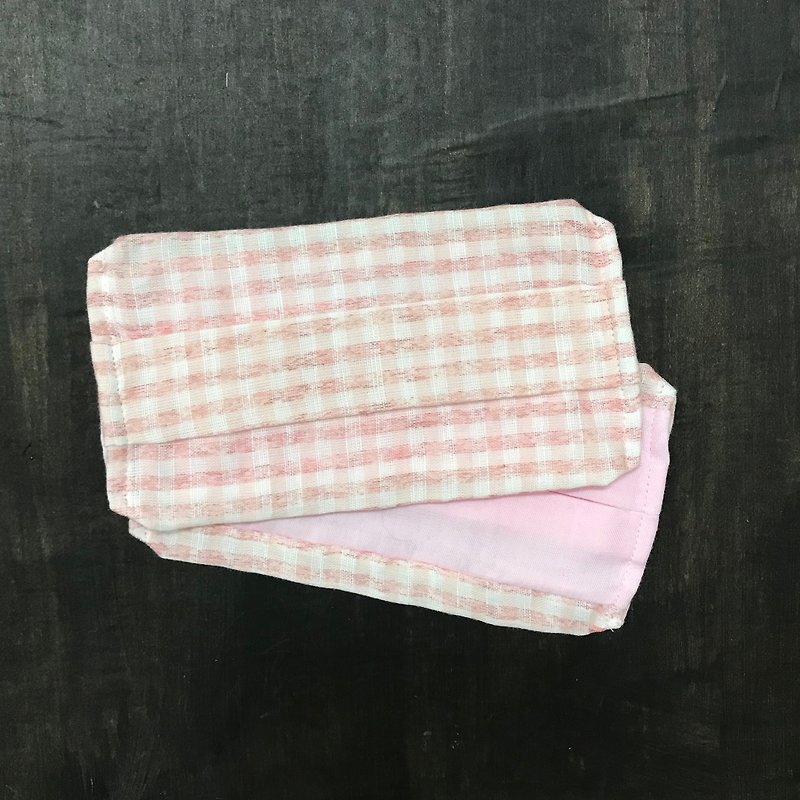 Strawberry mousse. abbiesee mask coat extremely soft and breathable double yarn stereo mask cover - Face Masks - Cotton & Hemp Pink