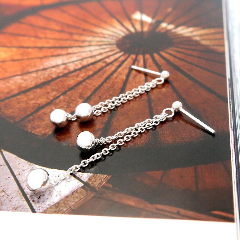 Earrings Small Double Round Dangle 925 Sterling Silver Earrings - Earrings & Clip-ons - Sterling Silver Silver