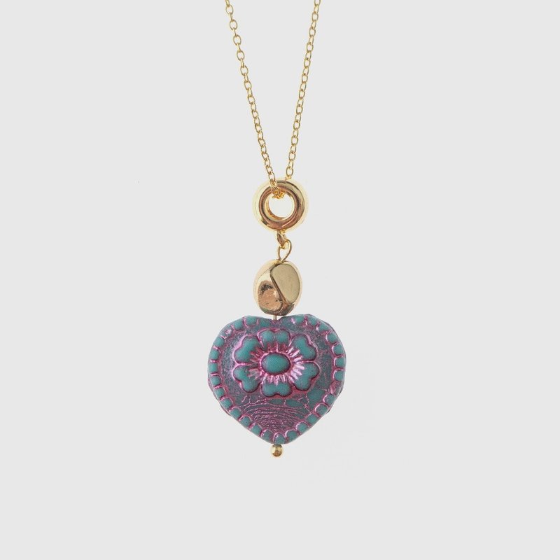 Necklace | Language Of Flowers Heart of Flowers Luolan Purple - สร้อยคอ - วัสดุอื่นๆ สึชมพู