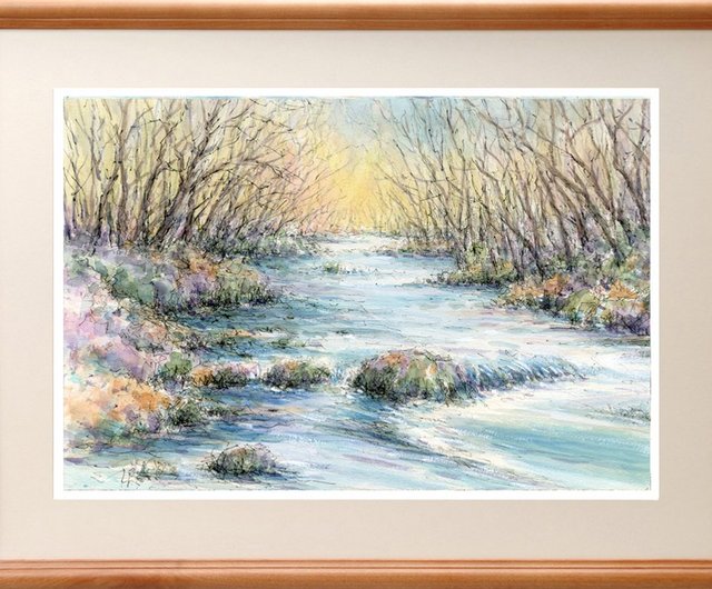 175＊錦秋の奥入瀬渓流 水彩画 原画 透明水彩画 F6 - メルカリ