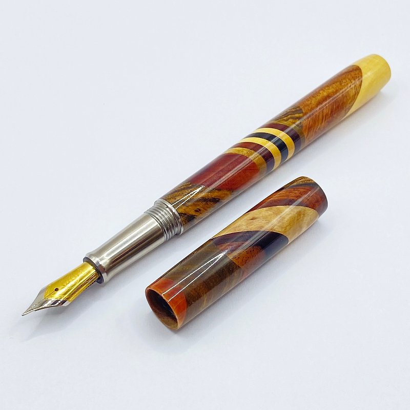Yosegi Brightening Fully Capped Fountain Pen - Fountain Pens - Wood Brown