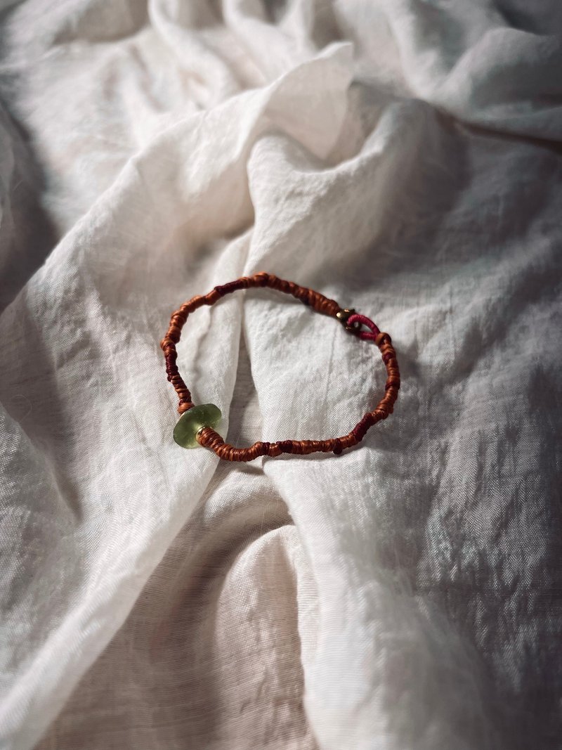 【Circle】Sea Glass Braided Bracelet - สร้อยข้อมือ - วัสดุอีโค หลากหลายสี